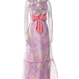 LoveShackFancy Pink and Purple Maxi Dress